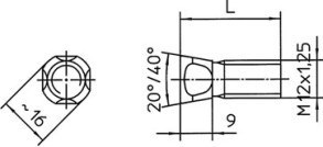 Plovbolt m. konisk hoved M12 x 42 (Dowdeswell)